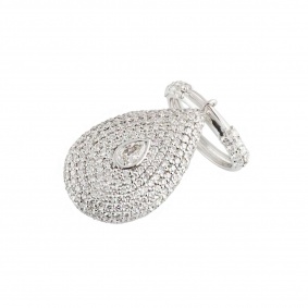 18k White Gold Diamond Set Charm Ring 5.98ct